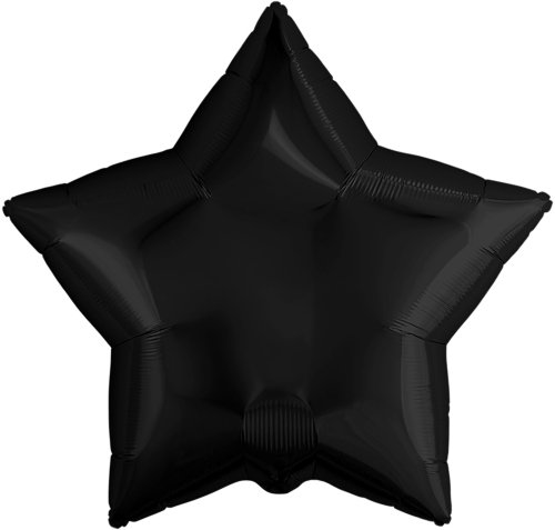 Шар (19''/48 см) Звезда, Черный, 1 шт.