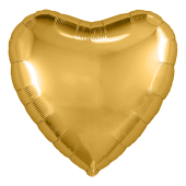 Шар с клапаном (9''/23 см) Мини-сердце, Золото, 1 шт.