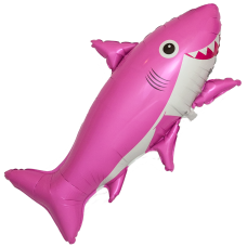 Шар (39''/99 см) Фигура, Счастливая акула, Розовый, 1 шт.
