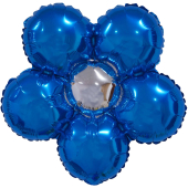 Шар с клапаном (17''/43 см) Мини-цветок, Синий, 1 шт.