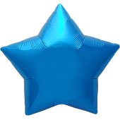 Шар (19''/48 см) Звезда, Синий, 1 шт.