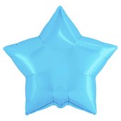 Шар (19''/48 см) Звезда, Холодно-голубой, 1 шт.