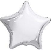 Шар (19''/48 см) Звезда, Белый блеск, 1 шт.