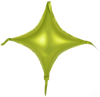 Шар (18''/46 см) Звезда, С хвостиками, Лайм, 1 шт. Шар (18''/46 см) Звезда, С хвостиками, Лайм, 1 шт.