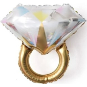 Шар (27''/69 см) Фигура, Кольцо с бриллиантом, Золото, 1 шт.