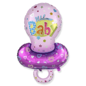 Balons (40`` / 102 cm) Figūra, Knupītis Baby Girl, Rozā, 1 gab.