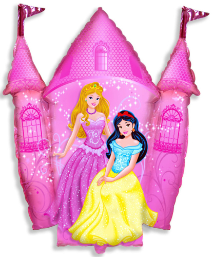 Фольгированный шар -  замок принцессы, розовый, 75 см