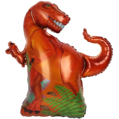 Шар с клапаном (14''/36 см) Мини-фигура, Динозавр Тираннозавр, 1 шт.
