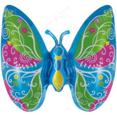 Шар с клапаном (17''/43 см) Мини-фигура, Экзотическая бабочка, Голубой, 1 шт.