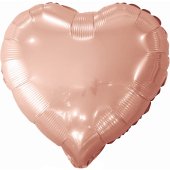 Шар (18''/46 см) Сердце, Розовое Золото, 1 шт.