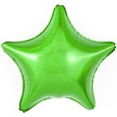 Шар (18''/46 см) Звезда, Зеленый, Голография, 1 шт.