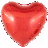 Шар с клапаном (10''/25 см) Мини-сердце, Красный, Голография, 1 шт.