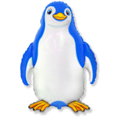 Шар (13''/33 см) Мини-фигура, Счастливый пингвин, Синий, 1 шт.