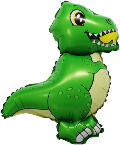 Шар с клапаном (17''/43 см) Мини-фигура, Динозавр Т-Рекс, Зеленый, 1 шт.