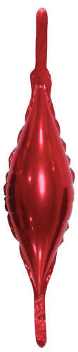 Шар (6''/15 см) Мини-ромб, С хвостиками, Красный, 1 шт.