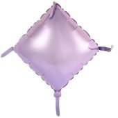 Шар (12''/30 см) Мини-квадрат, С хвостиками, Сиреневый, 1 шт.