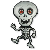 Шар (40''/102 см) Фигура, Танцующий скелет, Серый, 1 шт.