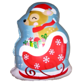 Шар с клапаном (15''/38 см) Мини-фигура, Новогодний олененок, 1 шт.