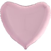 Шар (36''/91 см) Сердце, Розовый, 1 шт.