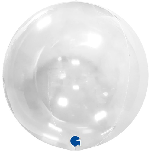 Шар с клапаном (18''/46 см) Сфера 3D, Deco Bubble, Прозрачный, Кристалл, 1 шт.