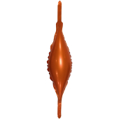 Шар (6''/15 см) Мини-ромб, С хвостиками, Оранжевый, 1 шт.