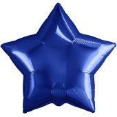 Шар (19''/48 см) Звезда, Темно-синий, 1 шт.