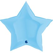 Шар (36''/91 см) Звезда, Макарунс, Нежно-голубой, 1 шт.