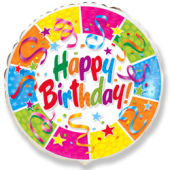Balons (18`` / 46cm) Aplis, Daudz laimes dzimšanas dienā (ballīte), 1gab