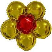 Шар с клапаном (17''/43 см) Мини-цветок, Золото, 1 шт.