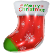 Шар с клапаном (13''/33 см) Мини-фигура, Новогодний носок для подарков, 1 шт.