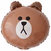 Шар (18''/46 см) Фигура, Голова, Лесной Медведь, 1 шт.