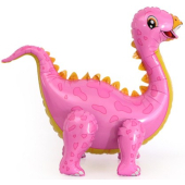 Шар (39''/99 см) Ходячая Фигура, Динозавр Стегозавр, Розовый, 1 шт. в упак.