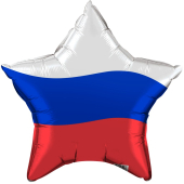 Шар (21''/53 см) Звезда, Триколор, 1 шт.