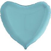 Шар (36''/91 см) Сердце, Голубой, 1 шт.