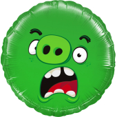 Шар (18''/46 см) Круг, Angry Birds, Зеленый, 1 шт.