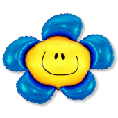 Шар (15''/38 см) Мини-цветок, Солнечная улыбка, Синий, 1 шт.