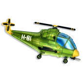 Шар (17''/43 см) Мини-фигура, Вертолет, Зеленый, 1 шт.