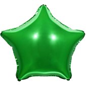 Шар (18''/46 см) Звезда, Зеленый, 1 шт.