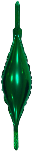 Шар (6''/15 см) Мини-ромб, С хвостиками, Зеленый, 1 шт.