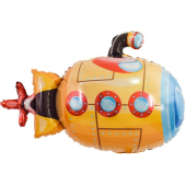 Шар с клапаном (14''/36 см) Мини-фигура, Подводная лодка, Оранжевый, 1 шт.