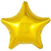 Шар (18''/46 см) Звезда, Золото, Голография, 1 шт.