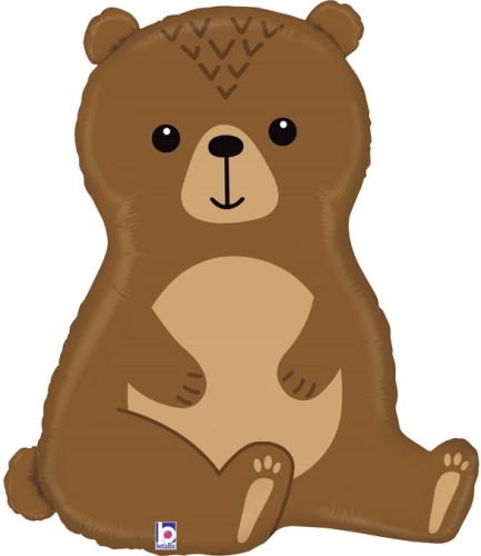 Шар (34''/86 см) Фигура, Лесной Медведь, Коричневый, 1 шт.