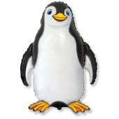 Шар (13''/33 см) Мини-фигура, Счастливый пингвин, Черный, 1 шт.