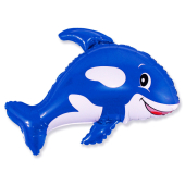 Шар (35''/89 см) Фигура, Морская касатка, Синий, 1 шт.