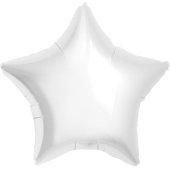 Шар (19''/48 см) Звезда, Белый, 1 шт.