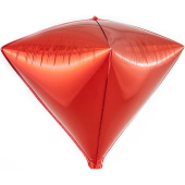 Шар 3D (24''/61 см) Алмаз, Красный, 1 шт.