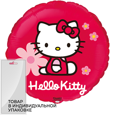 Шар (18''/46 см) Круг, Hello Kitty, Котенок в цветах, Красный, 1 шт. в упак. Шар (18''/46 см) Круг, Hello Kitty, Котенок в цветах, Красный, 1 шт. в упак.