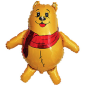 Шар (15''/38 см) Мини-фигура, Медвежонок, Желтый, 1 шт.