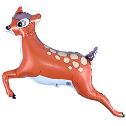 Шар (17''/43 см) Мини-фигура, Лесной Олень, Коричневый, 1 шт.
