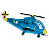 Шар (17''/43 см) Мини-фигура, Вертолет, Синий, 1 шт.